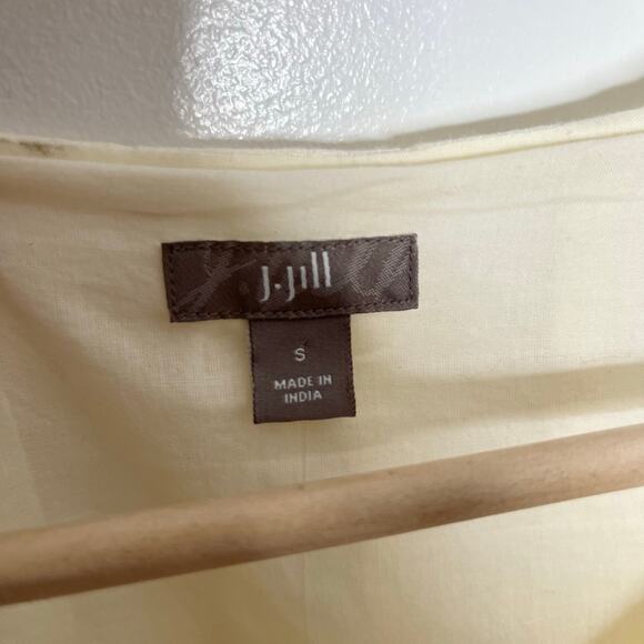 J. Jill Womens Linen Midi Dress Small Ivory Butter Yellow Summer Minimalist - Picture 4 of 13